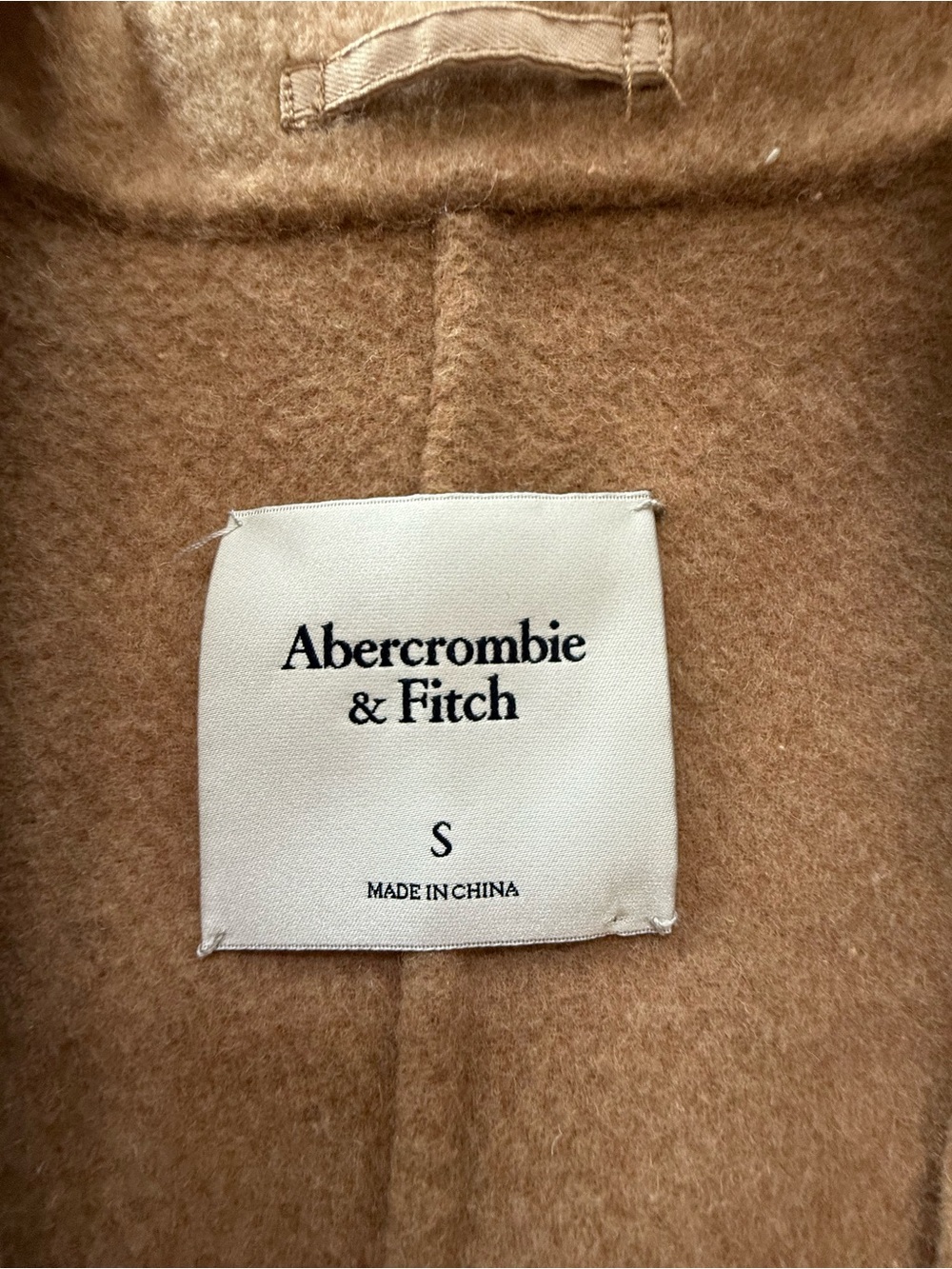 Abercrombie & Fitch Camel Wool-Blend Pea Coat - Picture 3 of 9